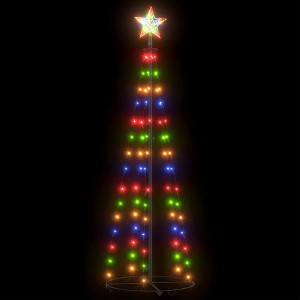 vidaXL Christmas Cone Tree Decoration Artificial Christmas Tree with LEDs - Multicolor 5 x 2 ft - 1 of 4