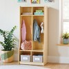 Guidecraft EdQ 2-Section Wooden Storage Locker with Bench Seat for Classroom, Kids Cubby Organizer with Shelves and Hooks for Coats - 3 of 4