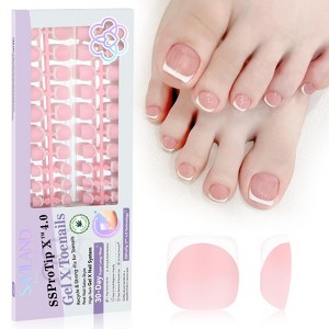 SAVILAND French Press On Toenails 216Pcs, 18 Sizes Short Square & Round Soft Gel Tips - Soak Off Fake Toe Nail Kit. - 1 of 4