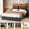 Aheaplus Platform Beds with Upholstered Headboard, Charge Station, and LED Lights - 4 of 4