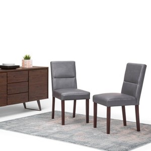 WyndenHall Set of 2 Seymour Parson Dining Chairs Stone Gray: High Back, Wood Legs, Comfort Foam - 1 of 4