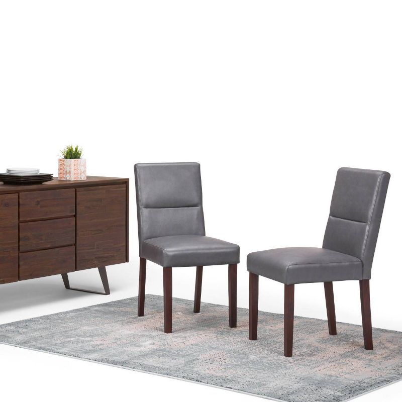 Set of 2 Seymour Parson Dining Chair Faux Leather Stone Gray - WyndenHall, 3 of 11