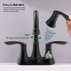 MAYEERTY Bathroom Faucet Matte Black with Pop Up Drain Supply Hoses 2 Handle 360 Degree High Arc Swival Spout Centrset 6 inch Vanity Sink Faucet - 3 of 4