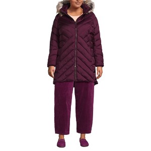 Lands' End Women's Insulated Cozy Fleece Lined Primaloft Coat - 1 of 4