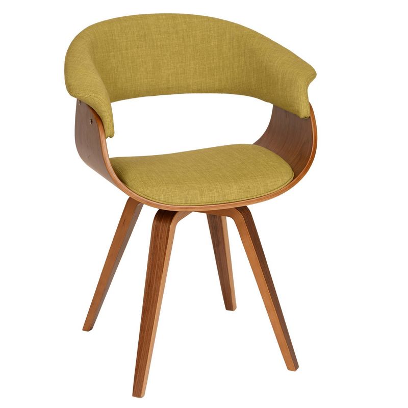 Summer Modern Chair - Green Fabric And Walnut Wood - Armen Living, 1 of 6