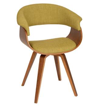 Summer Modern Chair - Green Fabric And Walnut Wood - Armen Living
