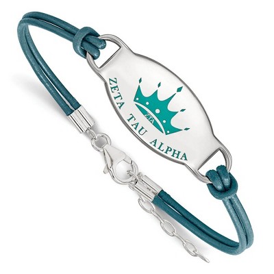 Black Bow Jewelry Sterling Silver Zeta Tau Alpha Greek Life Strand Bracelet 7 Inch