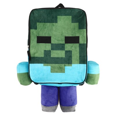 Minecraft Creeper 17 inch Kids Backpack with Lunch Bag - Green