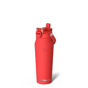 Frost Buddy 24oz Insulated Water Bottle with Straw & Chug Lid  Stainless  Steel, Leak-Proof, 24-Hour Cold, Cup Holder Friendly (Red)
