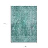 Teal Blue Green And Gray Abstract Washable Indoor Outdoor Area Rug - 3 of 4