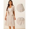 Allegra K Women's Short Sleeve Blazer and Summer Dressy Business Casual Skirt Suit Set - 2 of 4