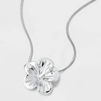 Hibiscus Charm Necklace - Wild Fable™ Silver