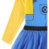 Universal Minions Girls 2 Piece Long Sleeve Glitter Tulle Dress and Footed Stockings for Toddlers - Size - 4T - 3 of 4