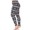 Women's Plus Size Printed Leggings - One Size Fits Most Plus - White Mark - 2 of 3
