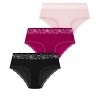 Women's Plus Size Iris 3 Pack Cotton Cheeky Panty - multi | CITY CHIC - 3 of 4
