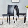 NicBex Modern PU Leather Upholstered Armless Set of 2/4 Dining Chairs with Metal Legs,Minimalist Office Chairs,Living Room Side Chairs - 2 of 4
