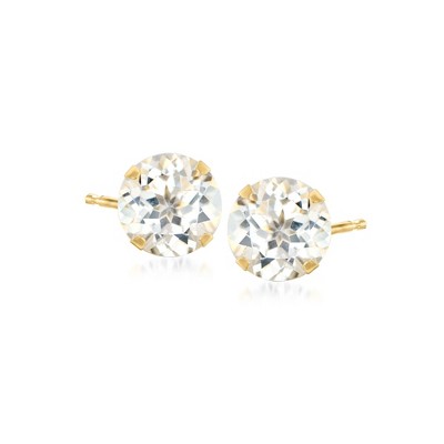 Ross-Simons 4.50 ct. t.w. White Topaz Martini Stud Earrings in 14kt Yellow Gold