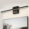 LNC Milorgany 1-Light  27.6"W Mid-Century Modern Rectangle Integrated LED  Wall Lights, Black - 2 of 4