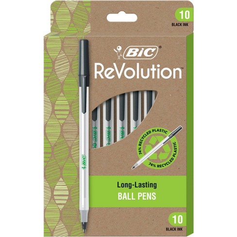 BiC 10pk Ballpoint Pens ReVolution Stic Black Ink - image 1 of 4