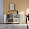 Resenkos Modern Buffet Sideboard Cabinet with Storage, Kitchen Storage Cabinets with Adjustable Shelves and 4 Carved Design Doors for Living Room, - 2 of 4