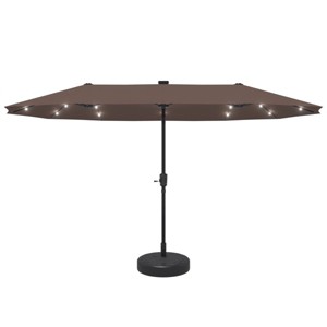 Ainfox 13ft Outdoor Patio Umbrella with Solar Lights and Decorative Pattern Umbrella Base - 1 of 4