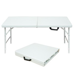Vynxaria Folding Tables 48-Inch Portable Table for Indoor and Outdoor Use, White - 1 of 4