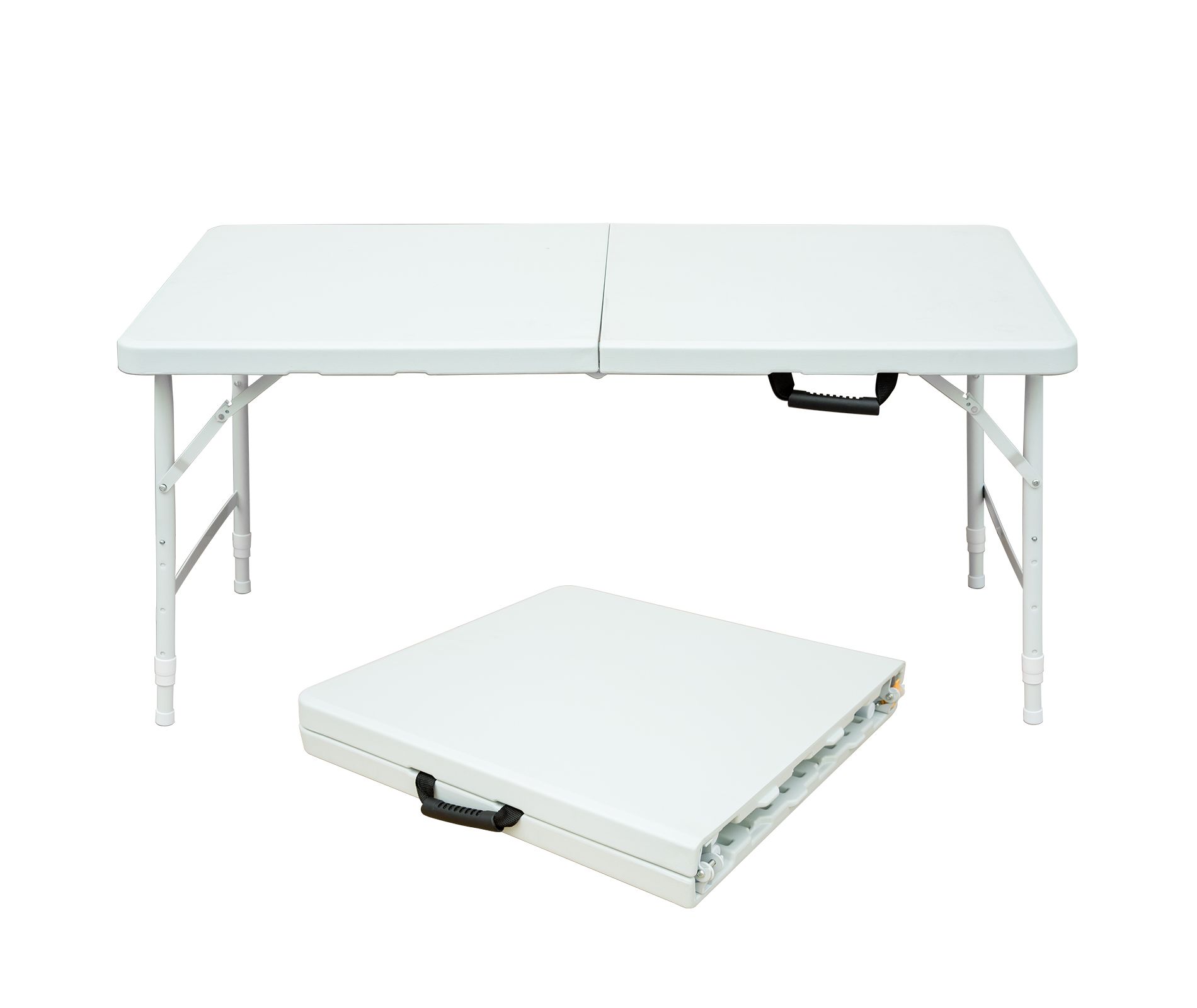 Gulches White 4ft Portable Folding Table, Heavy-Duty Indoor Outdoor Table, Waterproof for Camping BBQ Party