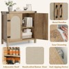 Rattan Sideboard Buffet Cabinet with Storage, Farmhouse Kitchen Accent Cabinet with Drawer, Boho Wooden Coffee Bar Storage - 4 of 4