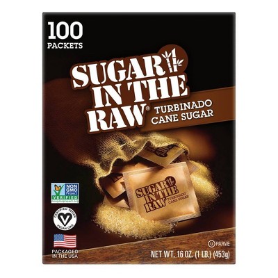 Sugar In The Raw Turbinado Cane Sugar Packets - 100ct/16oz