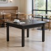 Resenkos Solid Wood Square Table, 4-Person Kitchen Dining, Sturdy Legs, Modern Home Decor, Black - 2 of 4