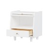 VYNXARIA Wooden Nightstand with Rattan-Woven Storage Cabinet and 1 Drawer, Exquisite Elegance with Natural Storage Solutions for Bedroom, White - 4 of 4