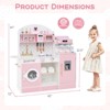 Infans Kids Kitchen Set Wooden Kitchen Playset with Clock, Microwave, Sink, Dish Rack - 2 of 4
