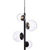 Elegant Lighting Wells 18 inch pendant in black with clear shade - 3 of 4