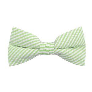 Jacob Alexander Men’s Seersucker Striped Pre-Tied Clip-On Bow Tie - 1 of 4