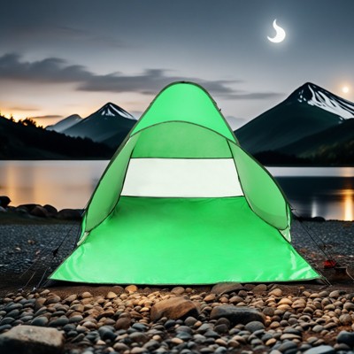 FURNIinspire Camping Tents Pop Up Beach Tent Sun Shade Shelter For Outdoor Beach Camping, Waterproof Tent Canopy, Green, 64.96"*59.06"*43.3"