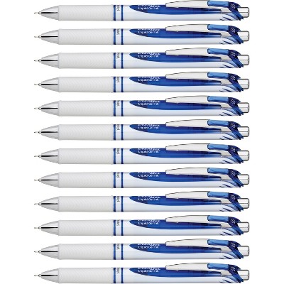 Pentel Gel Pen Retractable/Refillable Needle Tip 0.5mm 12/DZ BE Ink BLN75PWCDZ