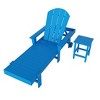 WestinTrends Malibu 2 Piece Adirondack Poly Reclining Chaise Lounge With Arms & Wheels - 2 of 4