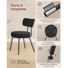 Set of 2 Modern Upholstered Dining Chairs with Curved Backrest, Plush Teddy Fleece & Sturdy Steel Frame for Comfortable Seating - 4 of 4