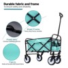 RISOKEYS Foldable Utility Wagon Cart with Wheels and Strapping System,Collapsible Design for Easy Storage,for Shopping,Beach,Camping - 4 of 4