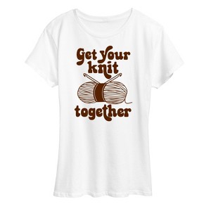 Women's - Instant Message - Get Your Knit Together Short Sleeve Graphic T-Shirt - 1 of 4