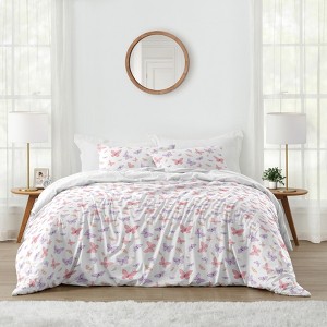 Sweet Jojo Designs Girl Full/Queen Comforter Bedding Set Butterfly Blush Pink and Purple 3pc - 1 of 4