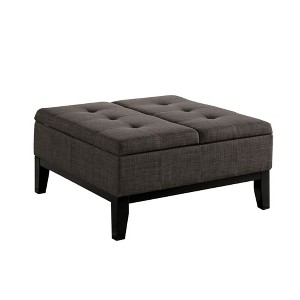 Simple Relax Square Ottoman with Storage in Gray - 1 of 4