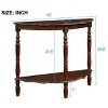 VYNXARIA 42in Retro Circular Curved Half-Moon Console Table with Cloud Design Top and Open Shelf Solid Wood Frame and Legs - 4 of 4