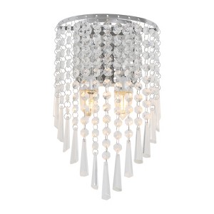 YIYIBYUS Crystal Wall Lamp, Wall Light with E12 Lamp Holder, Wall Sconce, Silver - 1 of 4