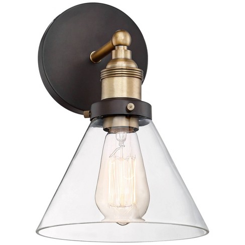 360 Lighting Industrial Wall Light Sconce Led Edison Black Brass