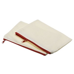 Unique Bargains Canvas Zipper Blank Home Office Travel File Bags 4 Pcs - 1 of 3