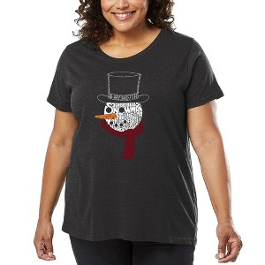 LA Pop Art Snowman Face - Women's Word Art T-Shirt - 1 of 4
