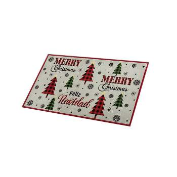 RT Designers Collection Christmas Country Forest Inddor Kitchen Rug 18" x 30" White/Green/Red