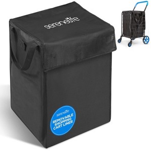 SereneLife Waterproof Tear-Resistant 600D Oxford Fabric Cart Liner for Small Foldable Shopping Carts—Removable, Non-Slip, and Washable - 1 of 3