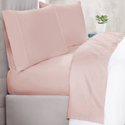 Blush Cotton Twin 2-Piece Solid Sheet Set